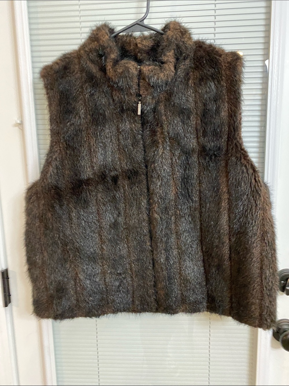 Investments Brown Faux Fur Sleeveless Vest
